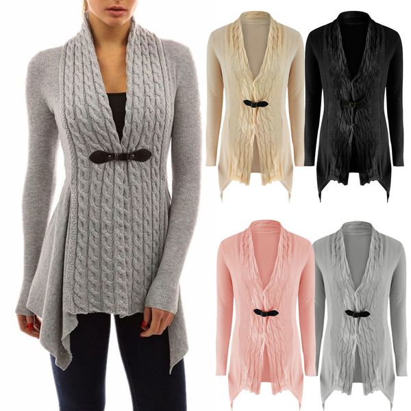 

Ladies Cardigan Tops Shirt Sweater Outwear Outerwear Womens Long Sleeve Casual Solid Color