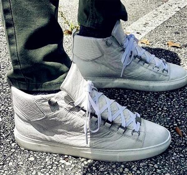 

Новые 2017 высокое качество натуральная кожа человек кроссовки спорт высокого топ