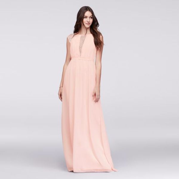 

new v-neck bridesmaid dress with metallic lace inset 4xlf19578m wedding party evening formal gowns, White;pink