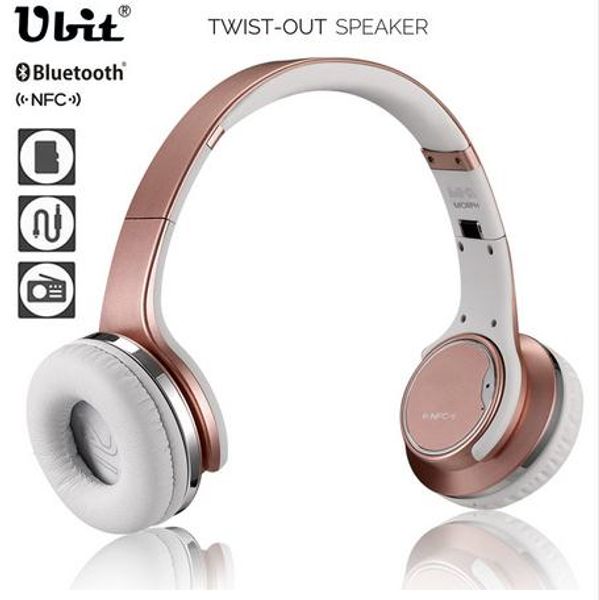 

ubit mh1 nfc wearable bluetooth speaker twist-in headphone headset 2in1 magic wireless speakers with mic fm radio/aux/tf card