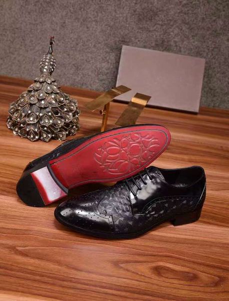 

luxury fashion new mens dress leather shoes beaten grain buckle wedding party business genuine black shoes