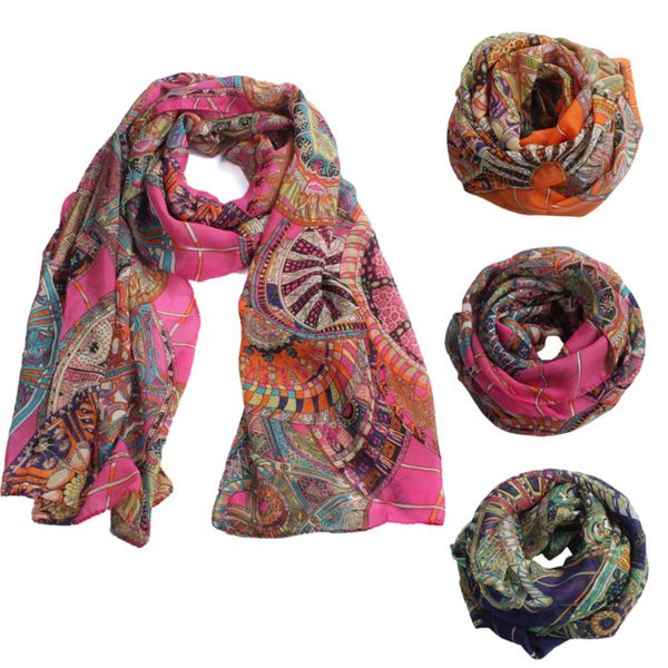 

wholesale-2016 deal high qulity fashion women girl chiffon printed silk long soft scarf shawl scarf, Blue;gray