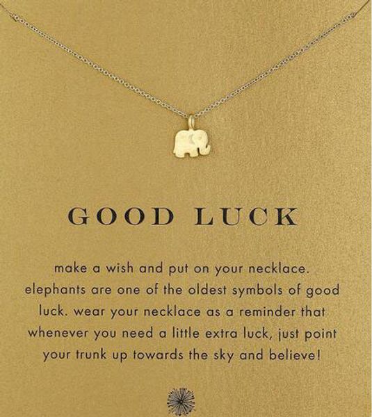 

with card silver and gold color cute dogeared necklace with elephant pendantgood luck elephant no fade and 004136