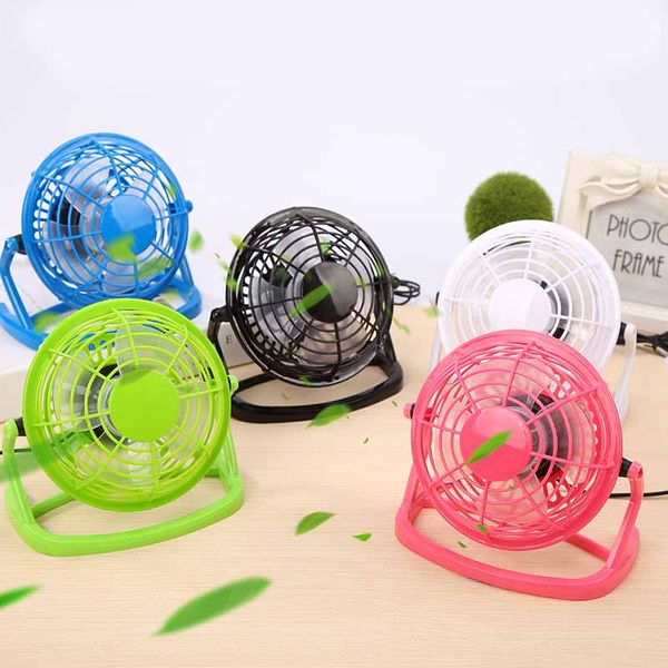 

5 Color 4 Inch Portable Plastic USB Fan Plug Cooling Desktop Mini Electric Fan With Key Switch DEC282