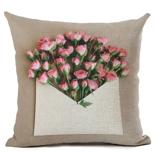 Vintage Cojines Decorativos Flower Petals Cushion Cover Envelope