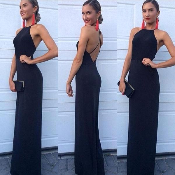 

емно-иний оболока длиной до пола дееве пла впђкного вееѬа 2017 sexy backless, Black;red