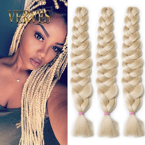 Verves Synthetic Braiding Hair Kanekalon 82 Inch 165g Pcs Jumbo Braid Bulk African Hair Crochet Hair Extensions Milky Way Human Hair Milky Way Weave
