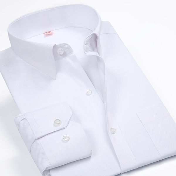 

wholesale- new arrival brand men's fashion clothes mens solid color turn-down collar formal shirts men's long sleeve dress shirts, White;black