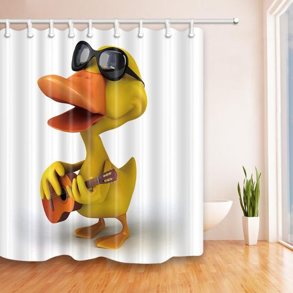 2019 Duck Shower Curtain Bathroom Decor Cute Cartoon Animal