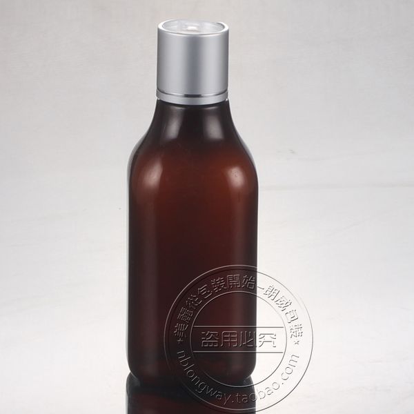 Por atacado- 30pcs-200ml Anodizado de alumínio de alumínio parafuso de alumínio garrafa de tampa de alumínio, recipiente cosmético de plástico âmbar, sub-engarrafamento de soro vazio, garrafa de xampu