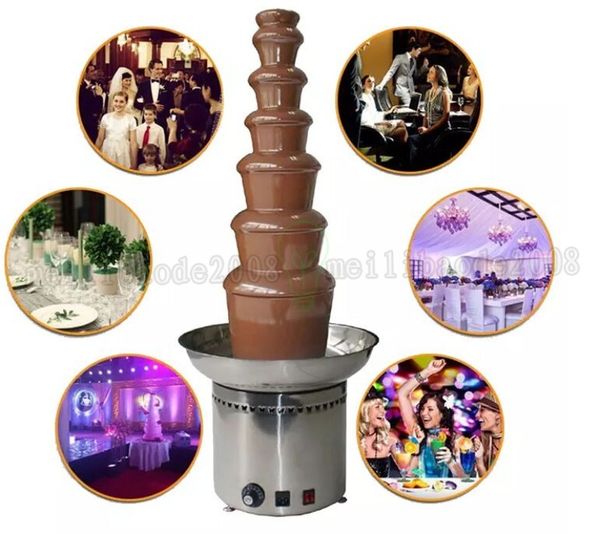 

fashion commercial 7 tiers electric chocolate fountain fondue maker adjustable luxury stainless steel 43x103cm for wedding party l myy