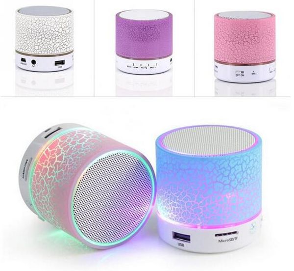 

electronic a9 smart led light crack mini wireless bluetooth speaker portable bluetooth stereo speaker support tf card/usb flash drive/fm