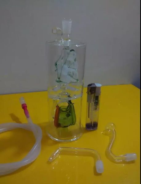 A-01 Altura Bongglass Klein Recycler Oil Rigs Tubulação De Água Cabeça de Chuveiro Perc Bong Tubos de Vidro Hookahs