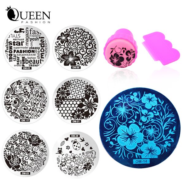 

wholesale- new 60designs nail art stencils stamping template,10pcs/lot polish print nail image plate stamper scraper set diy manicure tools, White