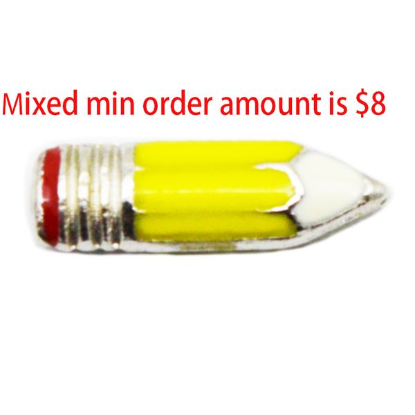 

wholesale-jewelry 10pcs pencil floating charms for glass lockets,ad-43-1, Bronze;silver