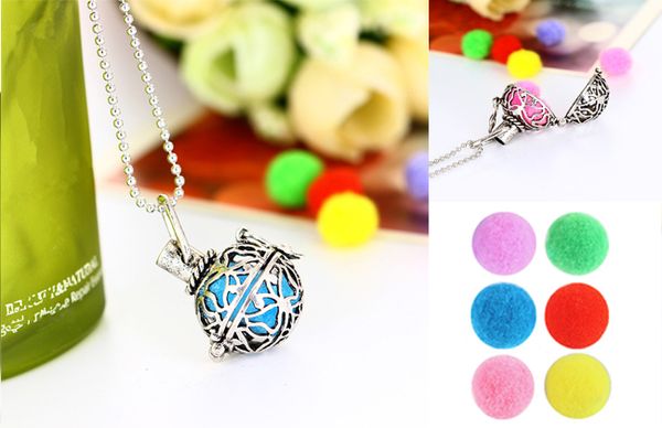 

aroma necklace hollow pot stereoscopic locket pendant necklace diy jewelry essential oil diffuser necklaces fba drop shipping b433q, Silver