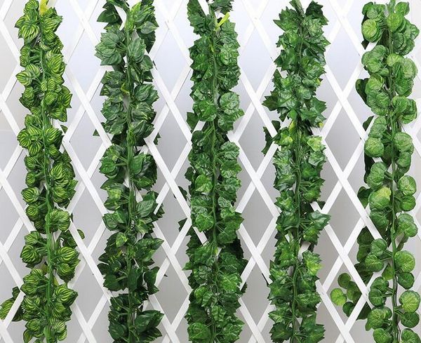 Artificial Folhas verdes da hera Plastic Vinhas Garland plantas de folhagem Recados para pendurar preço Decoração Fabricante