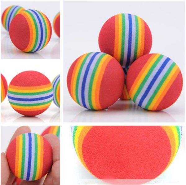 Diametro 35mm Interessante giocattolo per animali domestici Giocattoli per cani e gatti Super simpatico giocattolo Rainbow Ball Cartoon peluche IA602