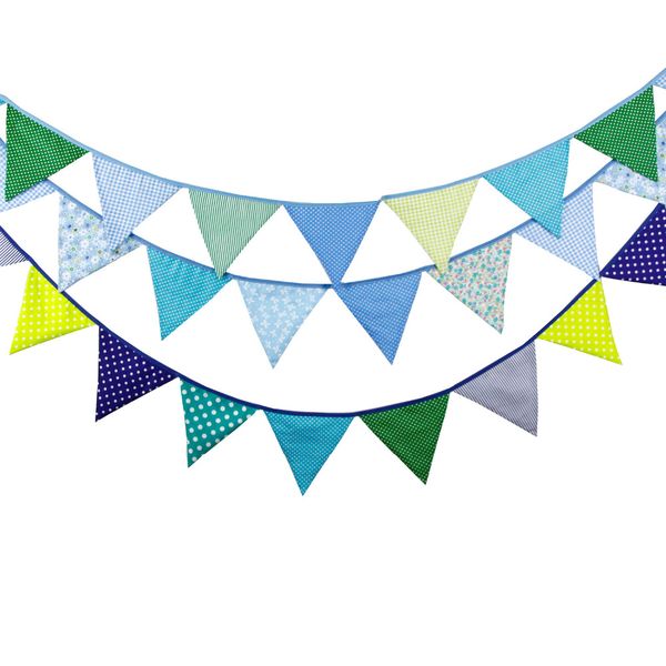 

3 шт. / лот хлопчатобумажная ткань баннеры синий овсянка декор свадебные гирлянды день рождения украшения овсянка