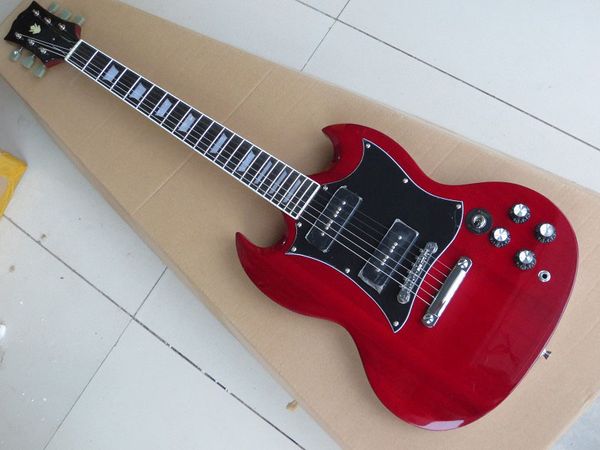 

custom sg 400 wine electric guitar with golden hardware & 2 pickups in stock