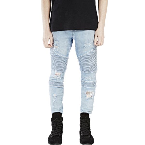 

men jeans wholesale-represent designer pants slp blue/black destroyed mens slim denim straight biker skinny jeans men ripped jeans 28-38