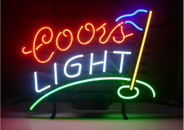 

Fashion New Handcraft Coors Light Golf Real Glass Tubes Beer Bar Pub Display neon sign 19x15!!!Best Offer!