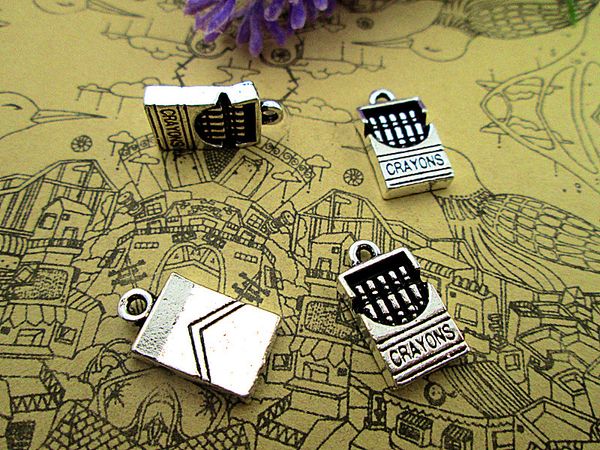 

36pcs-- crayons charms antique tibetan silver crayons charms pendants ,diy supplies 16x9x4mm, Bronze;silver