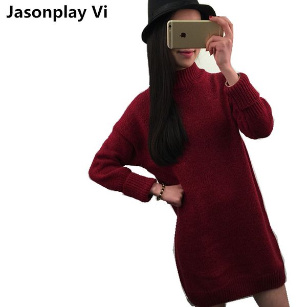 

wholesale- women sweater 2016 new arrivals fashion long section womens pullover autumn winter dress warm pull femme xss11, White;black