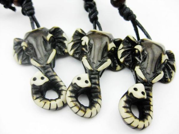 

4 pcs yqtdmy faux personality jewelry cool elephant necklace, Silver