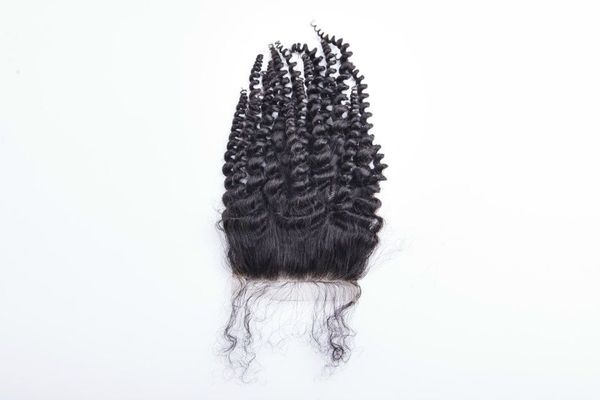 

бесплатно / средний / 3 часть бразильский афро кудрявый вьющиеся кружева закрытие отбеленные узлы, 4x4 кудрявый вьющиеся закрытия человеческ, Black;brown