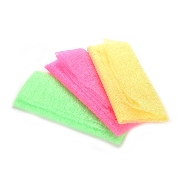 

wholesale-2015 exfoliating nylon bath shower body cleaning washing scrubbing cloth towel sponges scrubbers