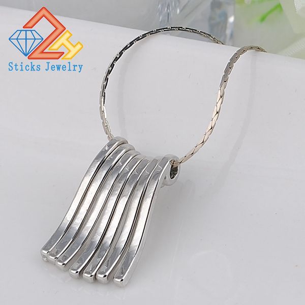 

1pcs/lot drop shipping wholesale white fashion simple smooth white k-plated necklace / pendant ing, Golden;silver