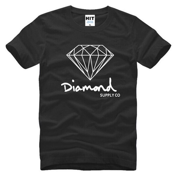 

new summer cotton mens t shirts fashion short-sleeve printed diamond supply co male tees skate brand hip hop sport clothes, White;black