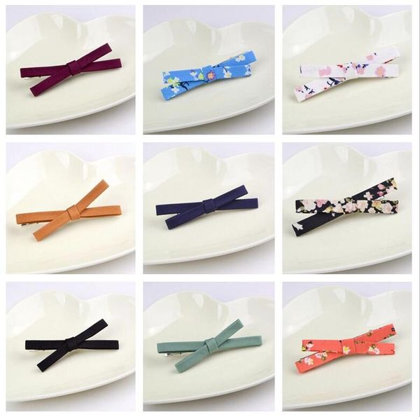 

gift hairpin cloth bowknot hairpin clip edge folder duckbill clip fj009 mix order 60 pieces a lot, Golden;silver
