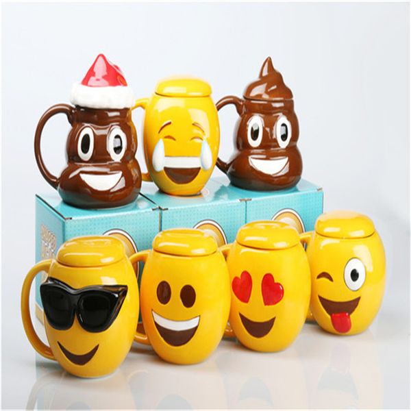 

New Poop Emo 3D Mug Ceramic Coffee Cup Milk Mug with Lid Birthday Gift Kids Favor DEC179
