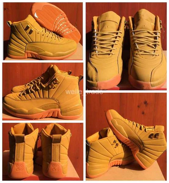

2017 new 12 men basketball shoes yellow man 12s xii boots sport shoe mens basket ball trainers sneakers size 41-47