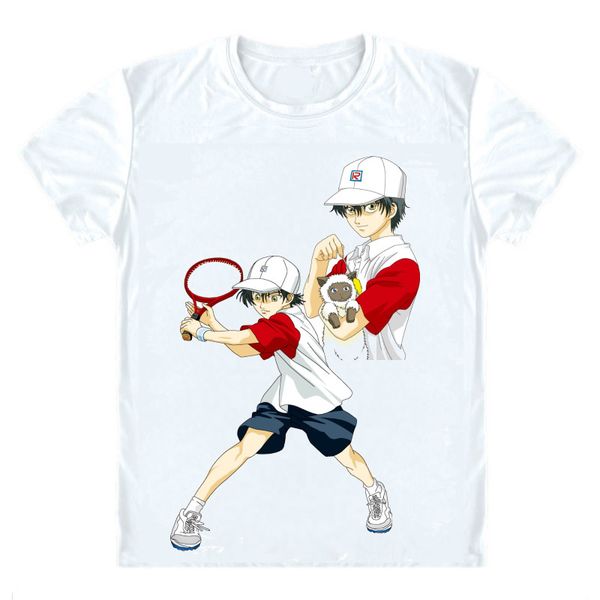 

anime shirt the prince of tennis t-shirts multi-style short tenni-pri ryoma echizen kunimitsu tezuka cosplay motivs shirts tee-style122-no12, White;black