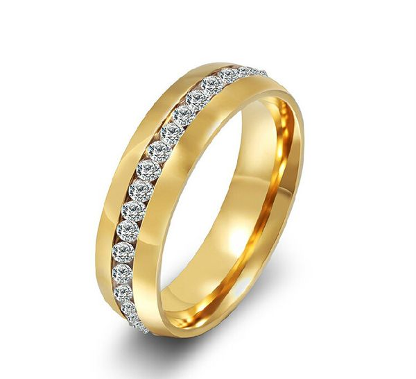 SCONTO DEL 50! wholesale Anello in oro 18 carati con strass in tungsteno di classe superiore con diamanti cz con borchie Eternity Wedding Band Ring donna spedizione gratuita al dettaglio