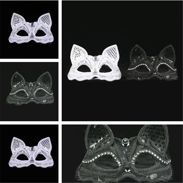 

new black/white costume ball mask lace mask animal fox mask evening party supplies ia648