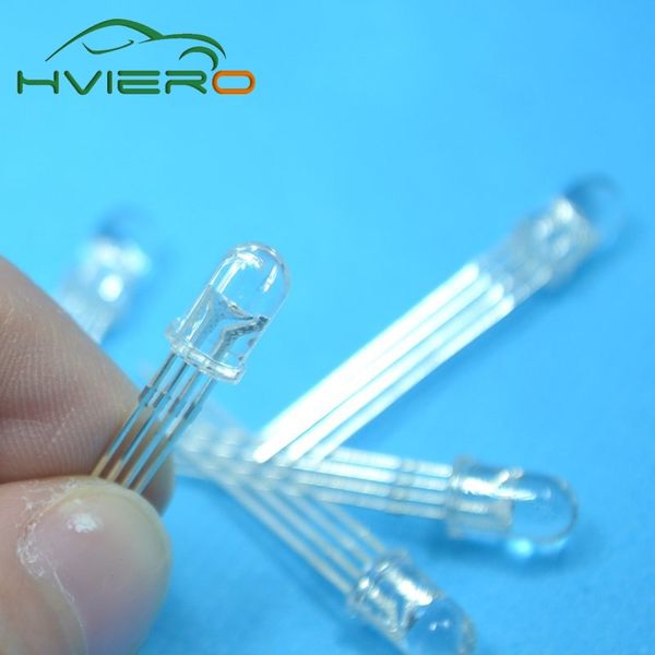 

wholesale- 100pcs ultra-bright 5mm tri-color water clear super bright 4 pin f5 rgb common anode led red green blue ing