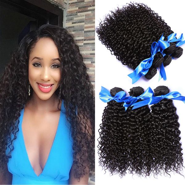 Unprocessed Indian Curly Weave Hair Bundles Soft Kinky Curly