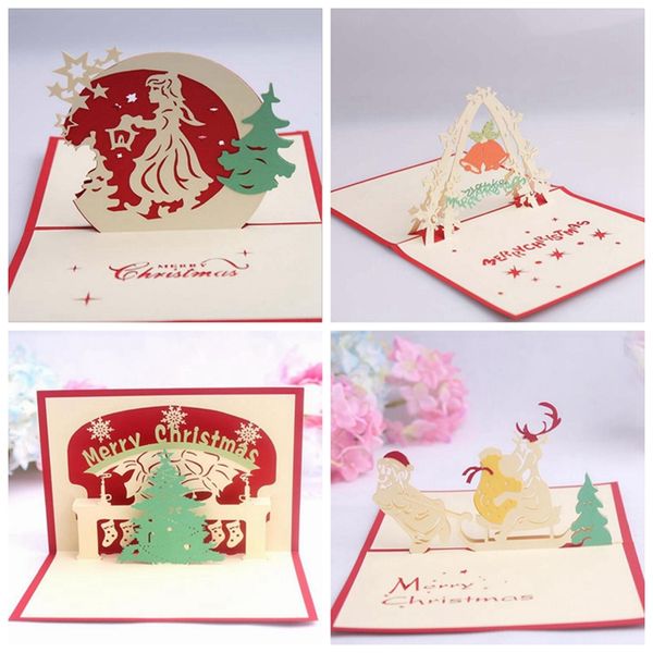 christmas greeting cards 3d handmade invitation card merry christmas pop up greeting cards creative festival gifts 7 styles yw239 funny greeting cards christmas invitation card