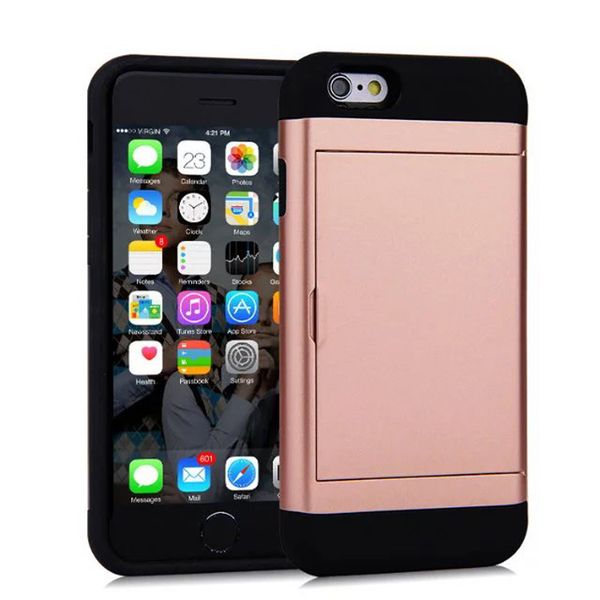 

Многофункциональный чехол для iphone 6 / 6s слот для кредитных карт кошелек противоударный