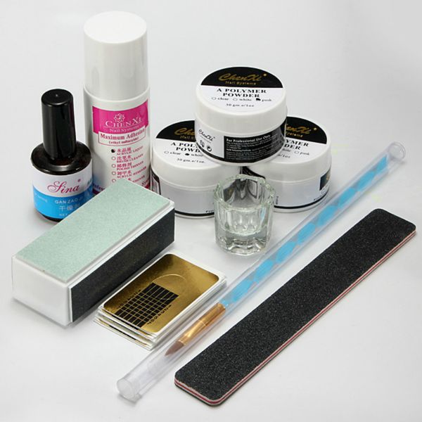 

nail art acrylic powder pen brush file liquid primer gel buf fer forms deppen dish kits sets manicure tools