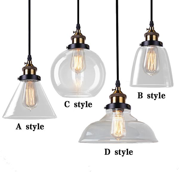 

vintage pendant lights glass abajur suspension luminaire loft retro e27 lamp lamparas colgantes industrial home lighting fixture