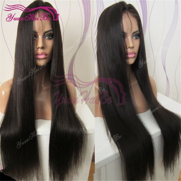 

Celebrity wig lace front wig ilky traight natural black virgin brazilian human hair baby hair full lace wig for black woman hipping