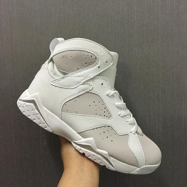 

7s pure platinum mens basketball shoes white silver women sneaker 7 outdoor athletic footwear with box