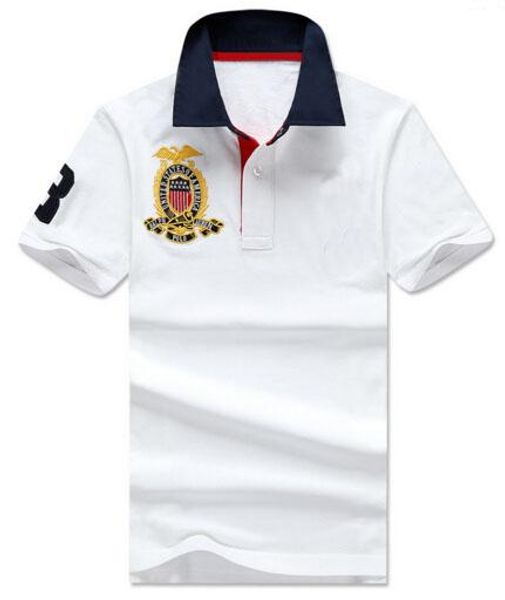 

wholesale summer clothing collar casual polo shirt big men polos style horse solid mens sport shirts business fashion printed s-xxl eqnvm, Black
