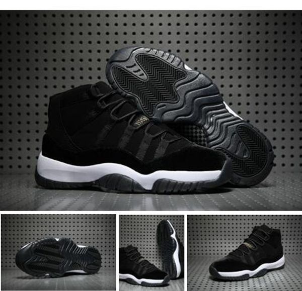 

Barons 11s Black and white gold Best Quality Men Size Basketball free shipping Shoes With Box