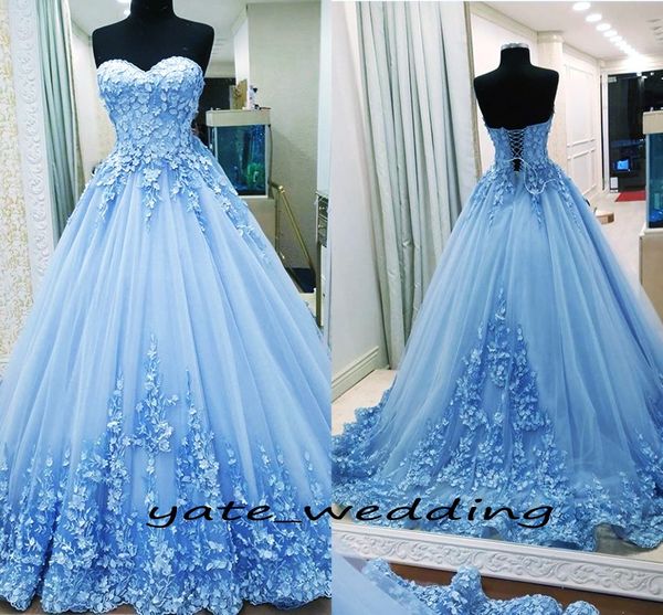 

2018 ball gown prom dresses sweetheart appliques tulle backless bandage light blue evening gowns quinceanera dresses sweet 16 dresses, Black